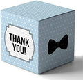 Paper Box - Mini Favor Box For Baby Shower 4x4x4 Inches Paper Gift Boxes, Candy Paper Box For Party Favors, Baby Shower Little Man,Boy Theme- Pack Of 20 by Inkdotpot