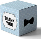 Paper Box - Mini Favor Box For Baby Shower 4x4x4 Inches Paper Gift Boxes, Candy Paper Box For Party Favors, Baby Shower Little Man,Boy Theme- Pack Of 20 by Inkdotpot