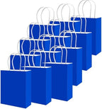 qiqee 100PCS Gift Bag with Handles Bulk Diamond Blue Paper Bags Multiple Uses (8.3"x3"x6"inch Small Size) - Image 2