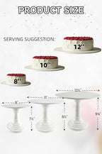 3 Pcs White Cake Stand Set Round Plastic Cupcake Stand Holder Dessert Table Display Set, Dessert Serving Platter for Tea Party, Birthday, Wedding, Baby Shower - Image 2