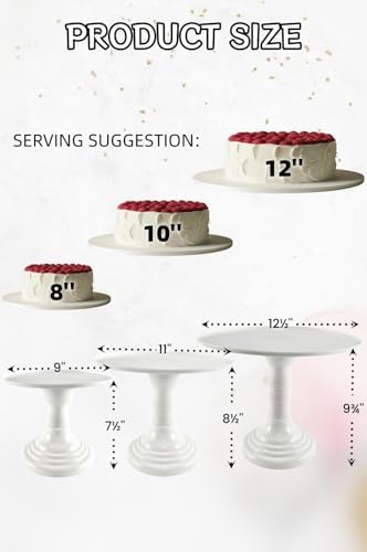 3 Pcs White Cake Stand Set Round Plastic Cupcake Stand Holder Dessert Table Display Set, Dessert Serving Platter for Tea Party, Birthday, Wedding, Baby Shower - Image 2