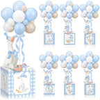 6 Sets Blue Silly Goose Birthday Decoration 15.7 Inch Soft Silly Goose Table Centerpiece Stuffed Animals with Balloon Boxes Hat Geese Plushies Table Decor for Birthday Party Favors by Unknown