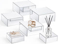 Jerify 6 Pcs Mirror Acrylic Display Risers 5.91" 5.12" 3.54", Silver Square by Jerify