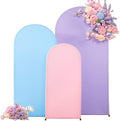 Pink Purple Blue Arch Backdrop Cover 3 Set-4FT, 5FT, 6FT Spandex Fitted Wedding Arch Stand Covers for Baby Shower Birthday Party Wedding Ceremony Photo Arch Stand Background Decorations by Suppromo