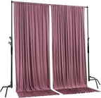 AK TRADING CO. 10 feet x 8 feet IFR Polyester Backdrop Drapes Curtains Panels with Rod Pockets - Wedding Ceremony Party Home Window Decorations - Dusty Rose - Image 2