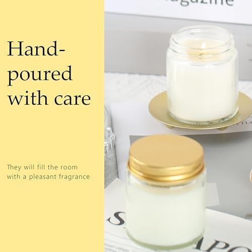 24 Pcs 4 Oz Mason Jar Candles, Lavender Scented Soy Candles Bulk Set for Stress Relief and Relaxation, Great Favors for Wedding, Christmas, Housewarming Gifts (Gold, Lavender, 24) - Image 5