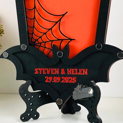 Gothic Halloween Wedding Guest Book Alternative Coffin Drop Box Skull - Image 3