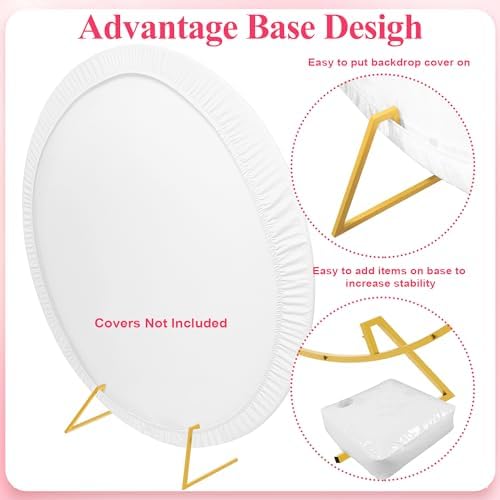 Wokceer Round Backdrop Stand 7.2FT Gold Metal Circle Balloon Arch Frame - Image 3