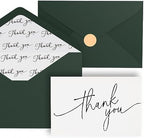 Goefun 144 Pack Thank You Cards with Envelopes Bulk Pack 4×6 Green by Goefun