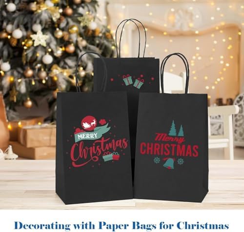 GSSUSA Black Gift Bags 5.25x3.75x8 1000Pcs, Paper Bags with Handles Bulk for Small Business - Image 7