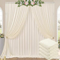 20ft x 10ft Wrinkle Free Ivory Backdrop Curtains for Parties, 4 Panels 5x10ft Photo Backdrop Drapes for Wedding Party Birthday Photography Baby Shower Background Backdrop Home Decor by ENJOYYOURPARTY