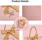 TKSBAG 50Pack Small Thank You Gift Bags With Handles-5.5''x 2.3''x4.7'' Mini Pink Gift Bags Bulk for Baby Shower, Birthday, Wedding, Party Favors, Mother's Day - Image 4