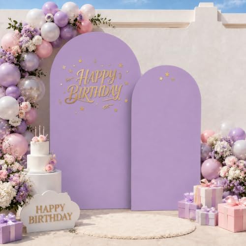 Lavender Arch Cover 7.2 and 6ft Ligth Purple Arch Backdrop Cover Set of 2 - Image 5