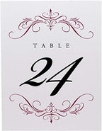Classic Flourish Table Numbers, Burgundy, 1-125 - Image 4