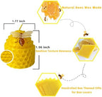 Beeswax Candles Bulk Set of 24pcs, Bee Candles with Little Bee Ornament Decors, Unscented & Dripless& Smokeless, Dia 1.77" x1.97" Each, Yellow - Image 2