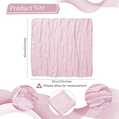 LZY 30 Pack Gauze Cheesecloth Napkins 20x20 Inch Dinner Cloth Napkins, Soft Boho Table Napkins Rustic Wrinkled Cheese Cloth Napkins Bulk for Wedding Party Baby Shower Event Decor (Pink) - Image 2