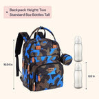 BabbleRoo Diaper Bag Backpack - Baby Essentials Travel Tote - Multi Function Water Resistant Diaper Bag, Travel Essentials Baby Bag with Changing Pad, Stroller Straps & Pacifier Case - Blue Camo - Image 2