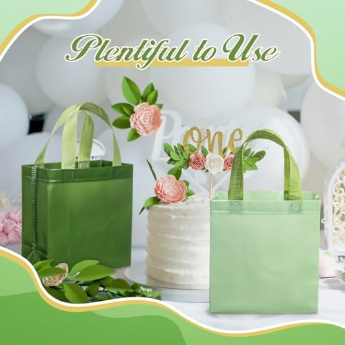 Wesnoy 36 Pcs Woven Gift Bags, Reusable Pastel Tote with Handles - Image 7