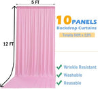 50ft x 12ft Wrinkle Free Pink Backdrop Curtains for Parties, 10 Panels 12FT Long Photo Backdrop Drapes Silky Back Drop Cloth for Wedding Birthday Photography Background Decor - Image 6