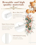 Wedding Arch, Metal Arch Backdrop Stand, White, 7.2FT, 6FT - Image 5