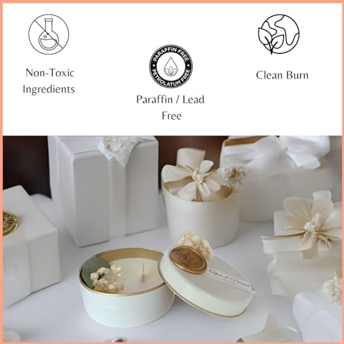 Luxury Mini Scented Candles with Bouquets – Wedding Candle Favors, Bridal Shower Favors, Party Favors for Adults, Personalized Birthday Favors, Elegant Hand-Poured Soy Candles (60 PCS, with Gift Box) - Image 5
