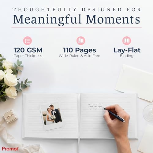 Promot Personalized Guestbook (White) - 110 110 Lined Pages - Image 3