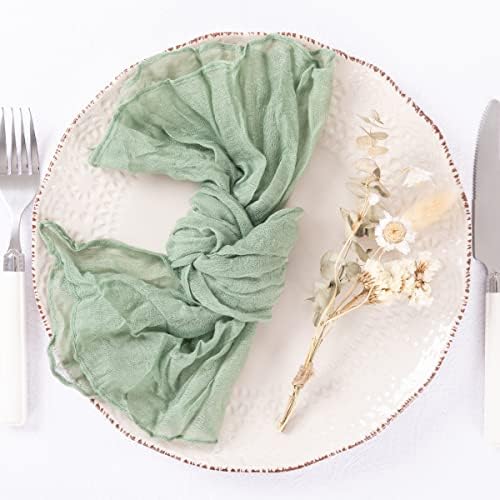 DeZerlor Sage Green Washable Cheesecloth Napkins Set of 100 for Party - Image 4