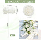 56 Pcs Peonies Artificial Flowers Bulk, 4.7’’ Fake Peonies - White - Image 2