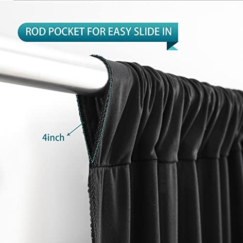 Black Backdrop Curtain 10 Panels-Wrinkle-Free Black Curtains Polyester Photography Drapes for Wedding Birthday Party Photo Background Backdrop Stand- 10FTX40FT - Image 4