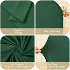 Hunter Green Arch Backdrop Cover 7.2ft 6.6ft 6ft Arch Cover Set of 3 Arch Covers Stretchy Backdrop for Wedding Party Baby Shower Birthday Photography Spandex Arch Stand Covers Backdrop Curtains Decor - Image 6