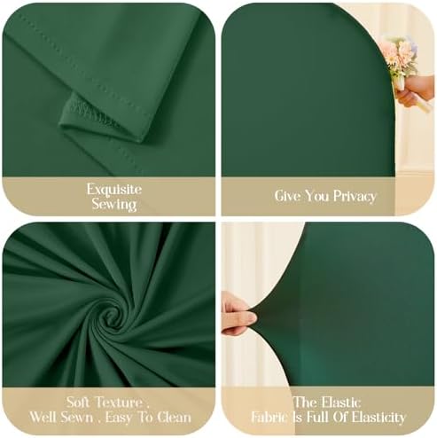Hunter Green Arch Backdrop Cover 7.2ft 6.6ft 6ft Arch Cover Set of 3 Arch Covers Stretchy Backdrop for Wedding Party Baby Shower Birthday Photography Spandex Arch Stand Covers Backdrop Curtains Decor - Image 6