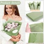 500 Sheets Sage Green Tissue Paper Bulk, 14'' x 20'' Solid Color Wrapping Tissue Paper for Home Party Bridal Shower Baby Shower Gift Wrapping Supplies (Sage Green) - Image 3