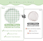 350 PCS Sage Green Gingham Disposable Dinnerware Set, Decagonal Paper Plates 7 & 9 Inch, Napkins, Cups & Cutlery, Checkered Party Supplies for Easter Baby Shower Wedding Picnic - Image 4