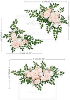 2pcs Babypink Deluxe Welcome Sign Artificial Flowers Wedding Backdrop Garland Hanging Floral Arrangements for Ceremony Reception Entryway Board Sweetheart Table - Image 3
