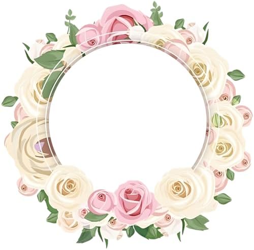 Personalized Business Logo Stickers - Ideal for Weddings, Birthdays, Favors & More. Waterproof, Fade & Heat Resistant. Pack of 100. (Wreath 18, 4 Inch) by clylife