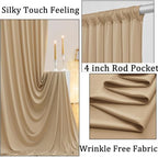 30ft x 10ft Wrinkle Free Champagne Backdrop Curtains for Parties, 6 Panels 5x10ft Thick Polyester Photo Backdrop Drapes for Wedding Birthday Party Photography Background Stand - Image 2