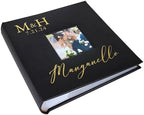 Personalized Monogram Wedding Photo Album Small Leatherette 4x6 Holds 100 Photos Last Name Gift by GiftsForYouNow
