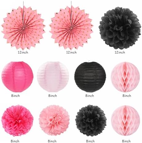 Champagne-Gold Beige Fall Boho Birthday Party-Decorations and Hot-Pink Black Girls-Women Birthday Party-Decorations - Image 7