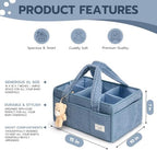 PeraBella Baby Diaper Caddy Organizer with Handle, Boy & Girl Shower Gift Basket, Portable Diaper Storage Basket Bin for Wipes, Newborn Baby Essentials Registry Search Must Haves, Car Caddy Organizer - Image 4