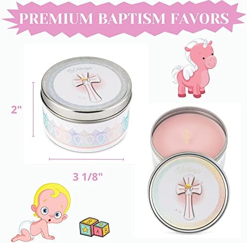Premium Baptism Favors for Girls | Unique Christening Favors with Soy Wax Candle | First Communion Favors | Christian Party Favors Gift Set for Guests | 6-Pack Blessings Candle Set - Image 2