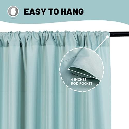 MYSKY HOME Light Green Backdrop Curtains for Parties, Weddings, Stage & Photography - 5ft x 10ft, 2 Panels - Image 5
