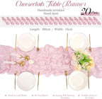 Teruntrue 20 Pack Light Pink Cheesecloth Table Runner 17x108 Inch, Boho Gauze Sheer Fabric Cheese Cloth Table Runners for Wedding Party Bridal Shower Baby Shower Birthday Home Decor Garden Farmhouse - Image 2