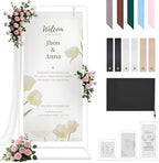 Wedding Welcome Sign Stand Holder - Adjustable Easel for Wedding Signs Stand & Seating Charts, Metal Easel Stand for Sign Reception Display, White Welcome Hanging Sign Holder for Party, Events by Mercijzyasang