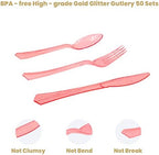 AIRE Rose Gold Paper Plates Set, 350PCS Disposable Tableware for 50 - Image 6