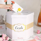 ROSEGLD White Card Box, Card Receiving Box with Ribbon 14x12x12 Inches - Image 2
