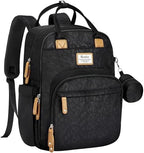 RUVALINO Baby Diaper Bag Backpack with Changing Pad, Black Leopard by RUVALINO