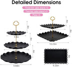 Cupcake Stand Set of 12, 6 Tiered Cupcake Stands & 6 Dessert Trays, Cake Stand Dessert Table Display Set for Baby Shower Wedding Tea Party Birthday Decorations - Image 2