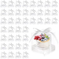 Thenshop 50 Pcs Clear Cupcake Boxes Individual 3.5 Inch, White by Thenshop