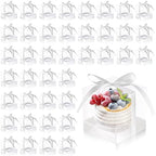 Thenshop 50 Pcs Clear Cupcake Boxes Individual 3.5 Inch, White by Thenshop