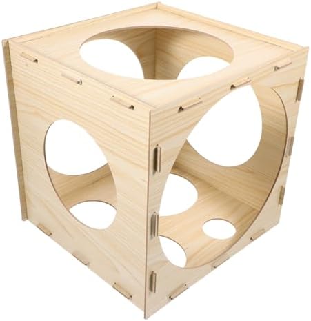 Balloon Size Marker Wood Box Measurement Sizer with 9 Holes Cube by Toddmomy